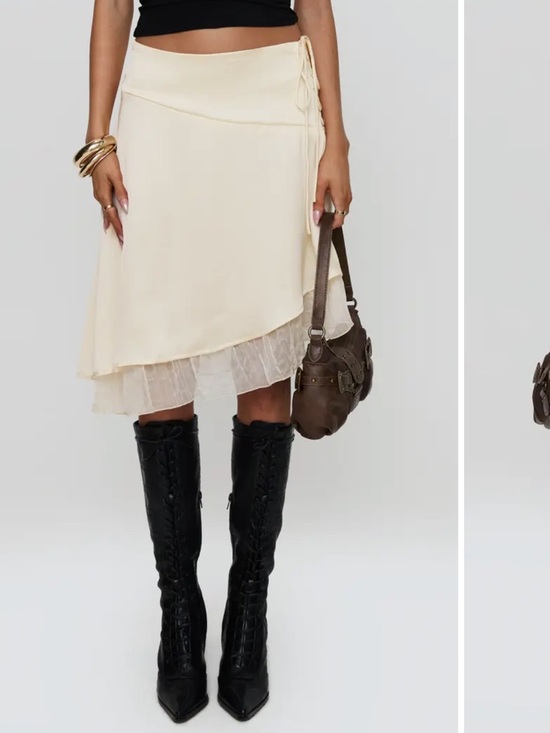 Dresses & Skirts - Princess Polly Rosemead Layered Asymmetric Satin Skirt